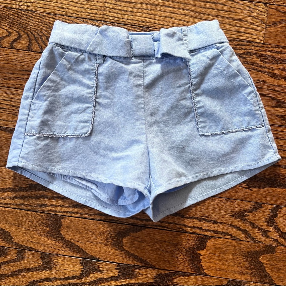 Janie & Jack Linen / Cotton Blend Light Blue Shorts 4T